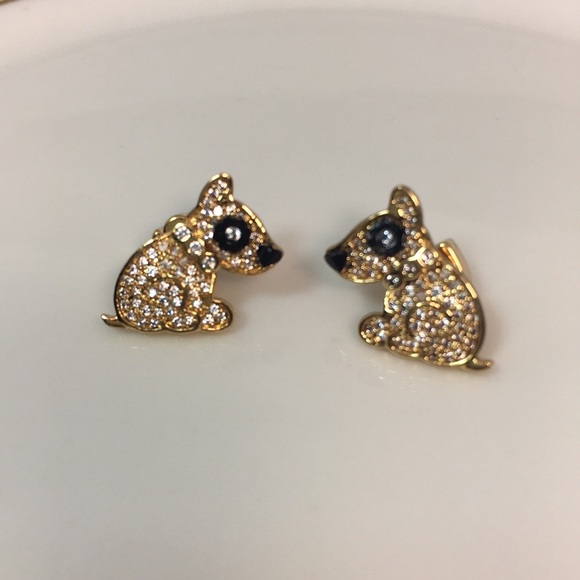 💛NWT KATE SPADE/GOLD MILO DOG EARRINGS W ZIRCONIA - Picture 9 of 15